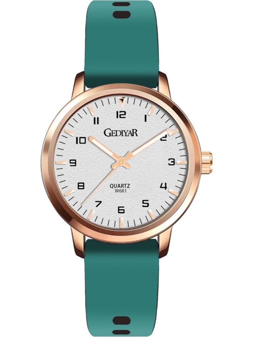 Women's Green Analog Quartz Rubber Silicone Band Waterproof Casual Wrist Watch